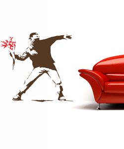 αυτοκόλλητο τοιχου Flower thrower-Banksy