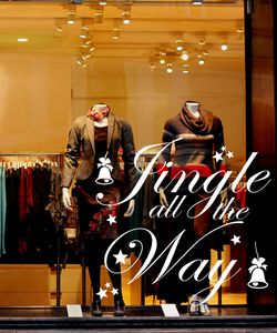 Christmas window decals Jingle all the way