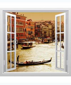 αυτοκόλλητο τοιχου παράθυρο με θέα τη Βενετία