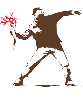 αυτοκολλητο τοιχου πεταω λουλουδια