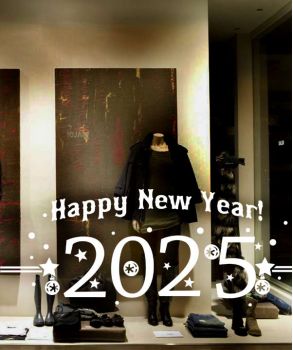 Happy New Year 2022 - χριστουγεννιατικα αυτοκολλητα βιτρινας