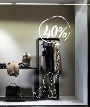 Αυτοκόλλητα εκπτώσεων Sales για βιτρίνες καταστημάτων