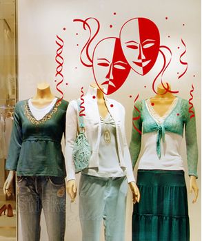 Αποκριάτικη διακόσμηση βιτρίνας & τοίχου - Carnival 01